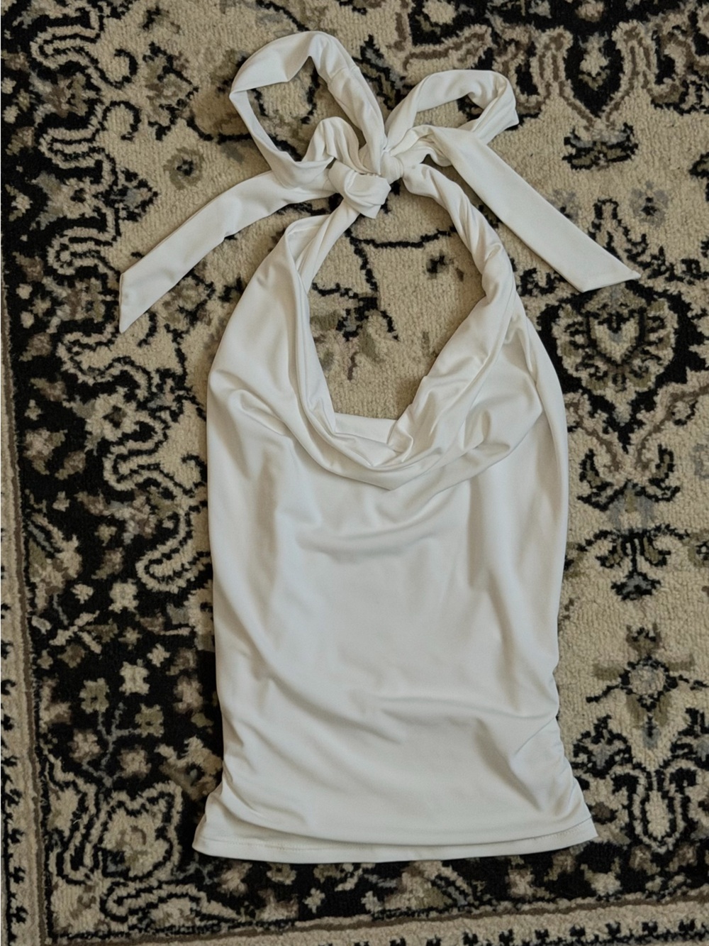 Garage Cream Halter Tie-Neck Top
